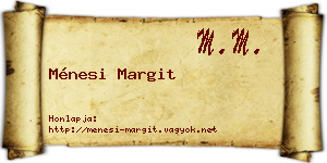 Ménesi Margit névjegykártya